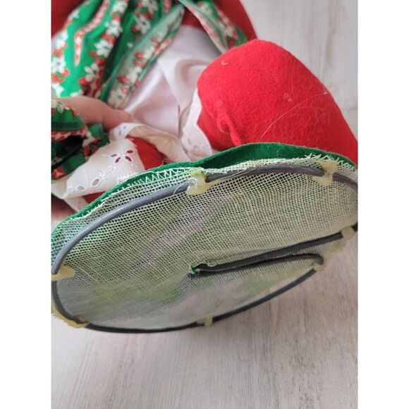 Vintage 16" Annalee Mrs clause green apron Xmas figure mistletoe - Picture 11 of 14